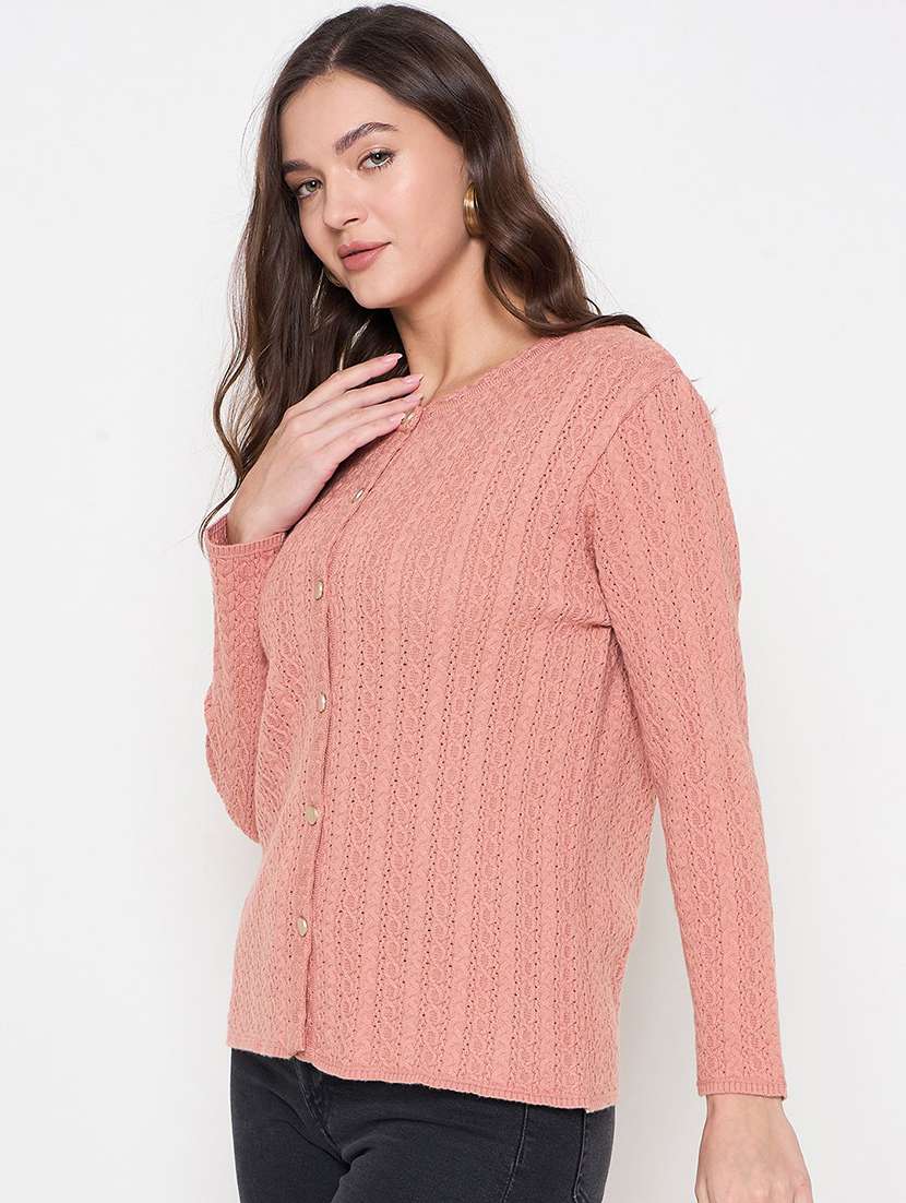 women self designed long sleeve cardigan - 22229396 -  Standard Image - 1