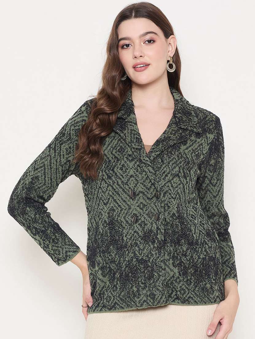 women self designed long sleeve cardigan