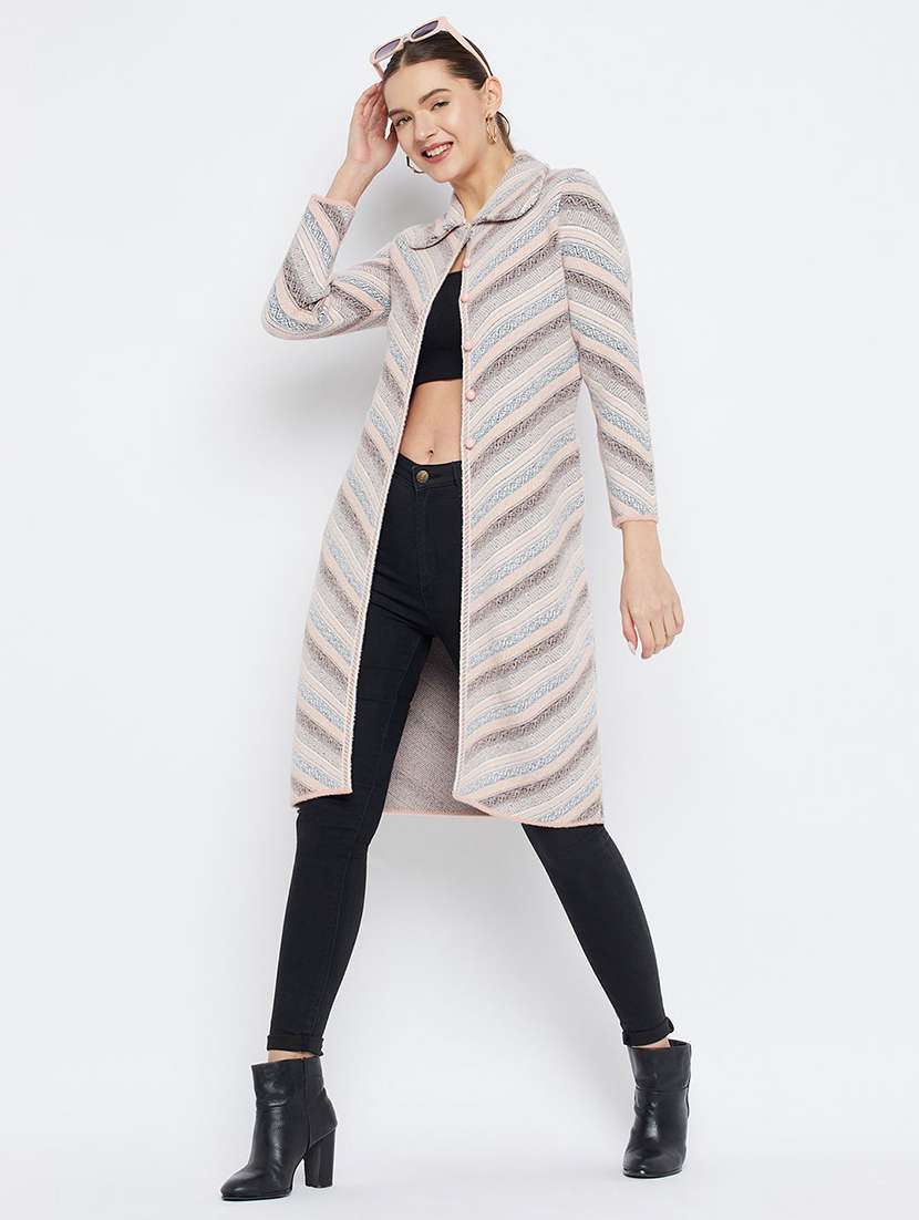women self designed long sleeve cardigan
