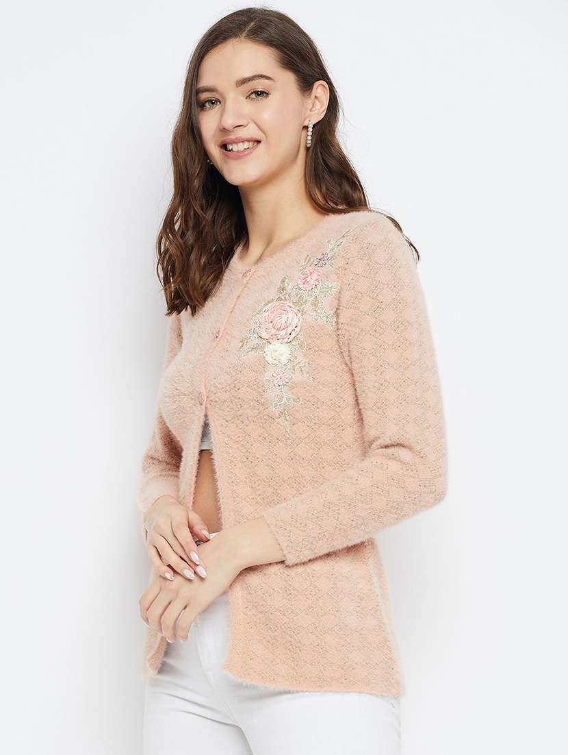 women self designed long sleeve cardigan - 22229538 -  Standard Image - 1