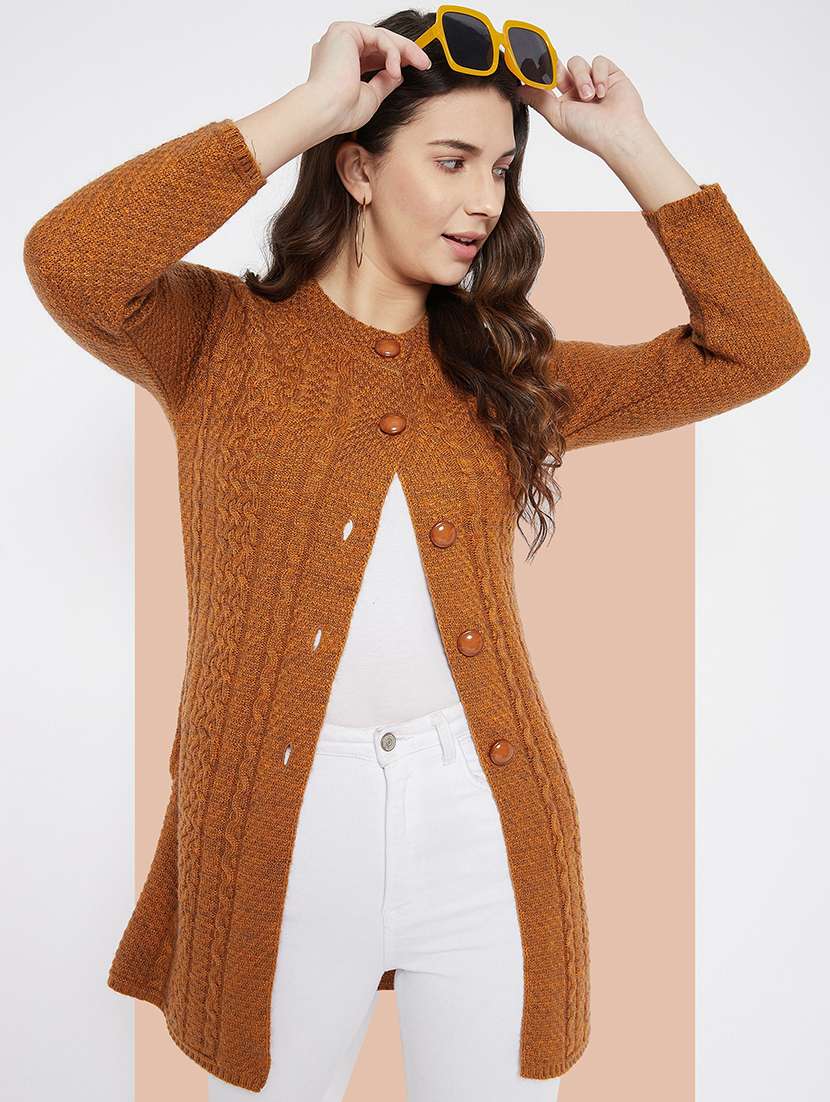 women self designed long sleeve cardigan