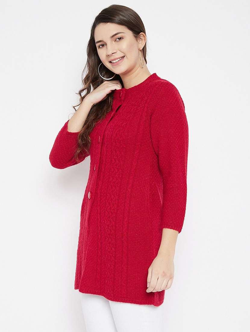 women self designed ong sleeve cardigan - 22229639 -  Standard Image - 1