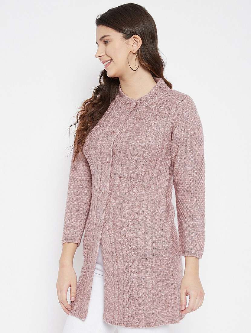 women self designed ong sleeve cardigan - 22229652 -  Standard Image - 1