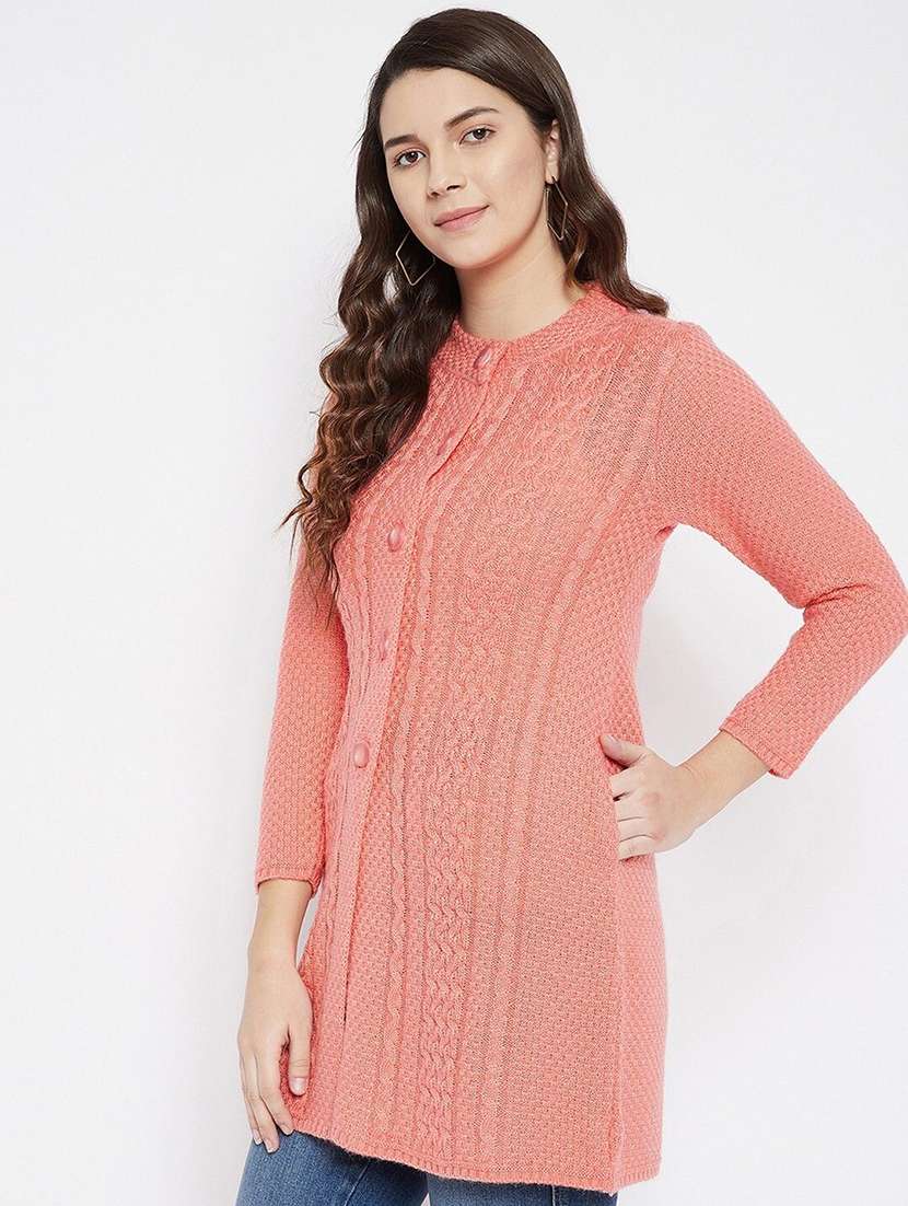 women self designed long sleeve cardigan - 22229662 -  Standard Image - 1