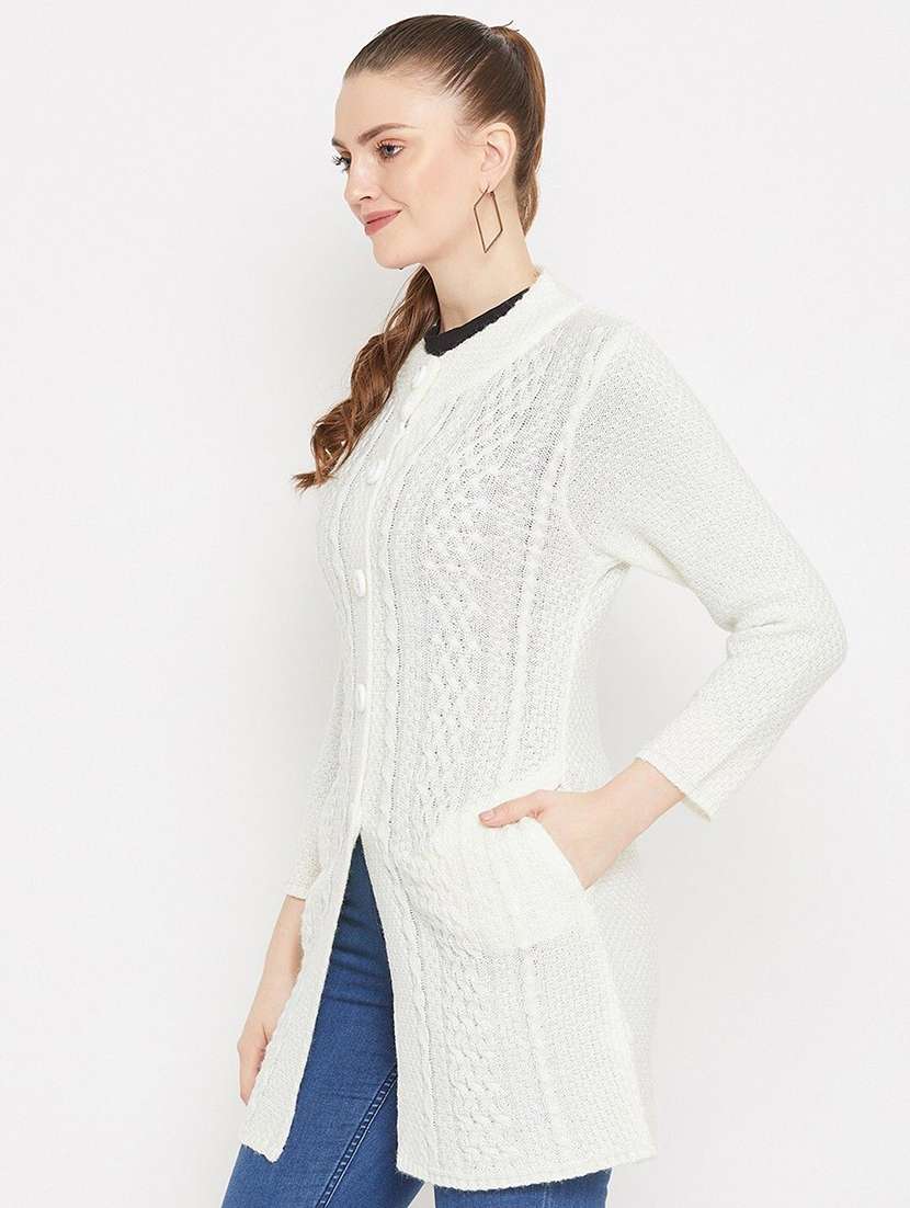 women self designed ong sleeve cardigan - 22229668 -  Standard Image - 1