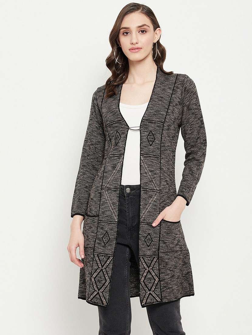 women self designed long sleeve cardigan