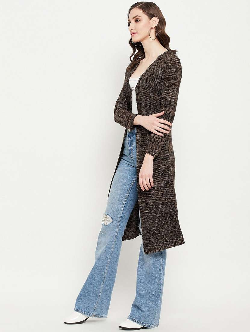 women self designed long sleeve cardigan - 22229720 -  Standard Image - 1