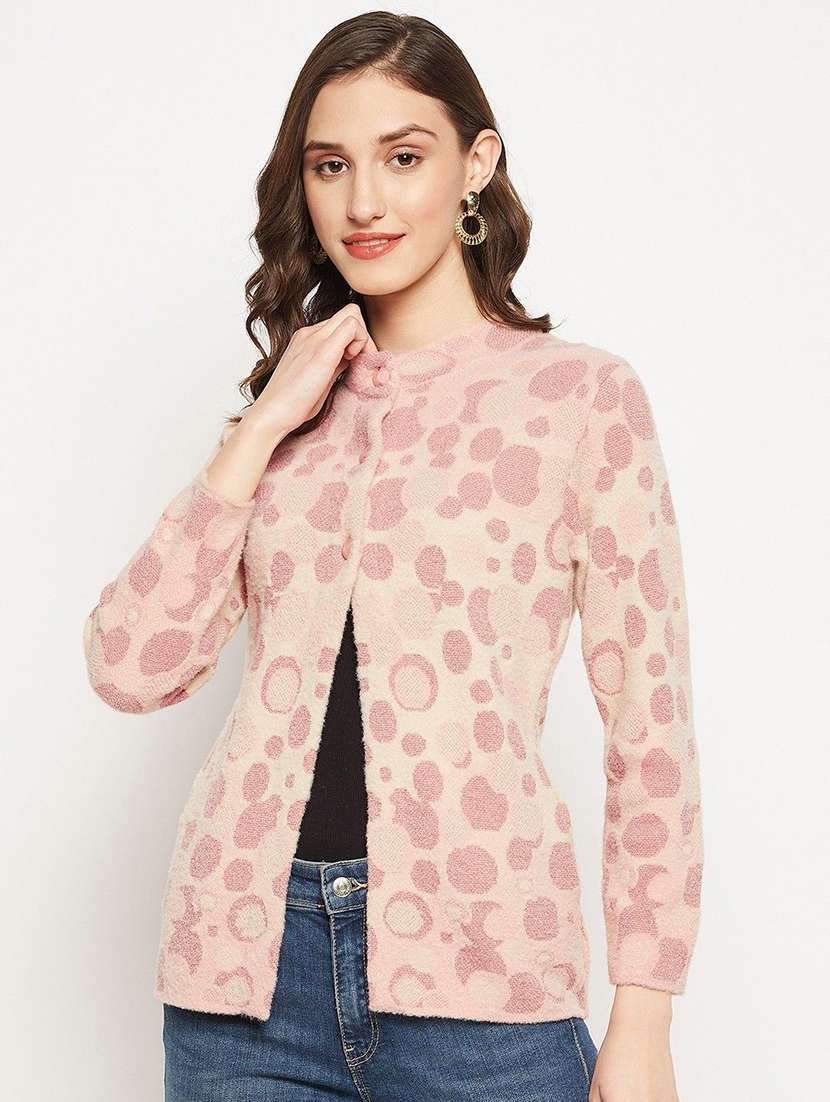 women self designed long sleeve cardigan