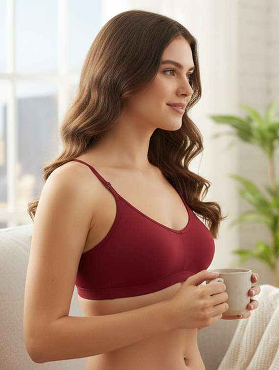 women solid non padded sports bra - 22229793 -  Standard Image - 1