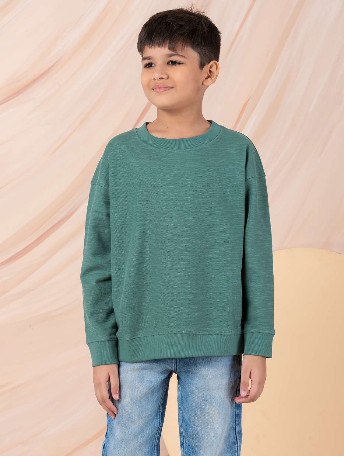 boy solid long sleeve sweatshirt