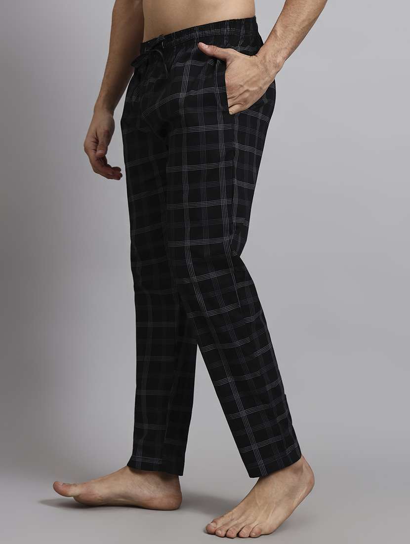 men checkered mid rise loungewear pyjama - 22229823 -  Standard Image - 1