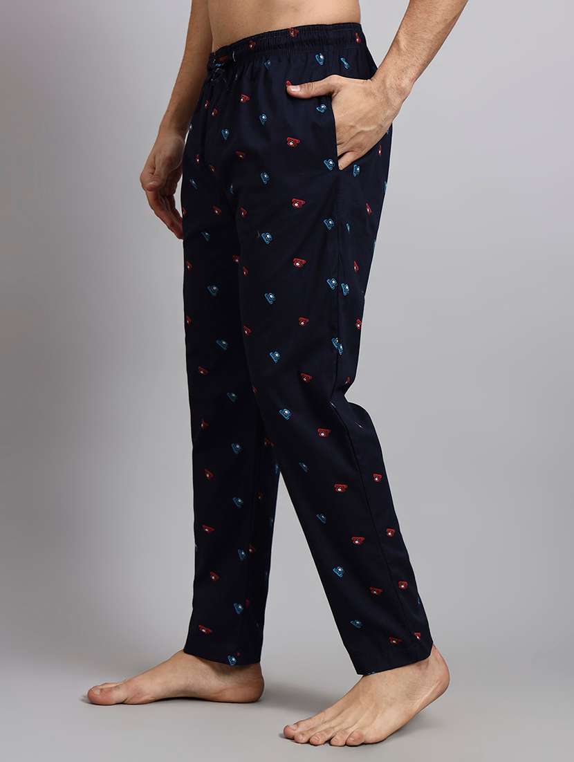 men printed mid rise loungewear pyjama - 22229824 -  Standard Image - 1