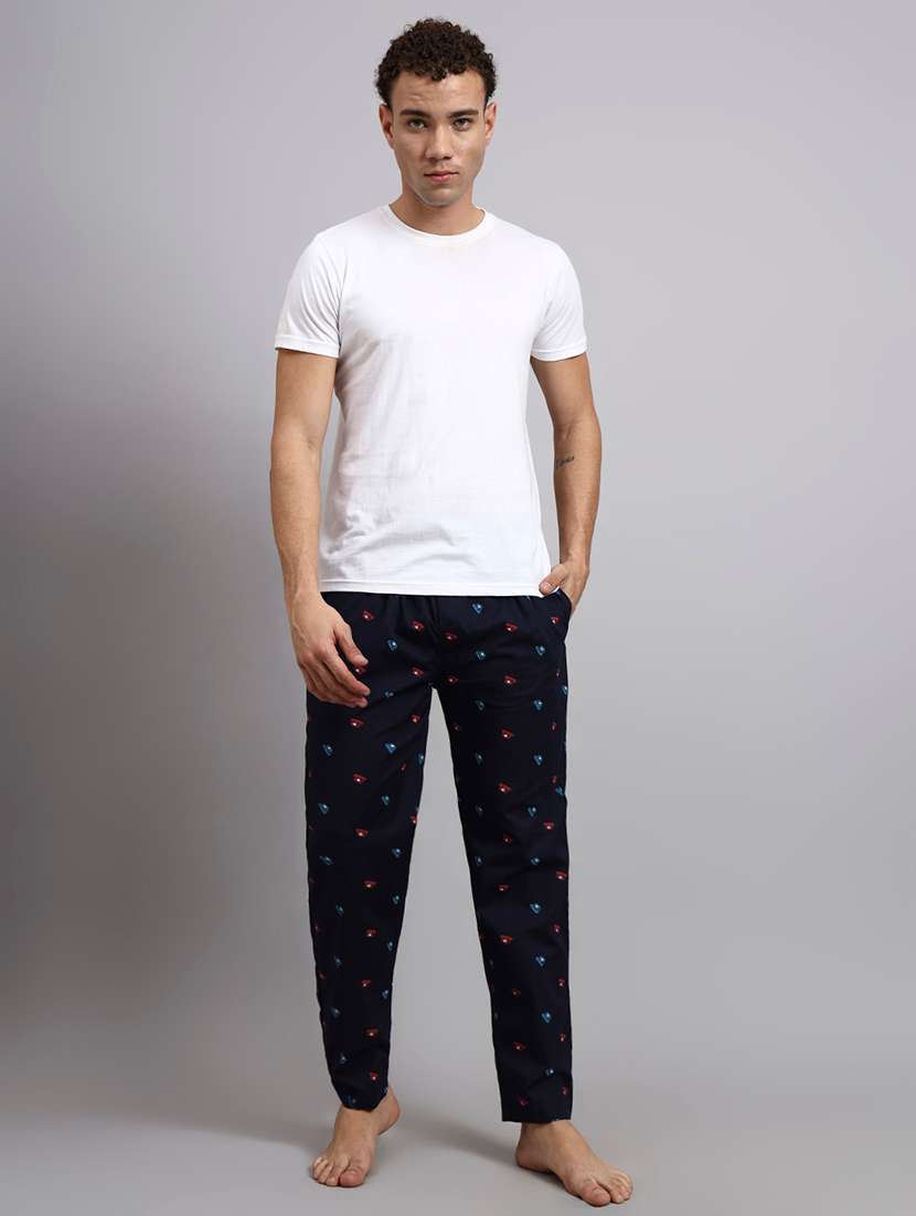 men printed mid rise loungewear pyjama - 22229824 -  Standard Image - 4