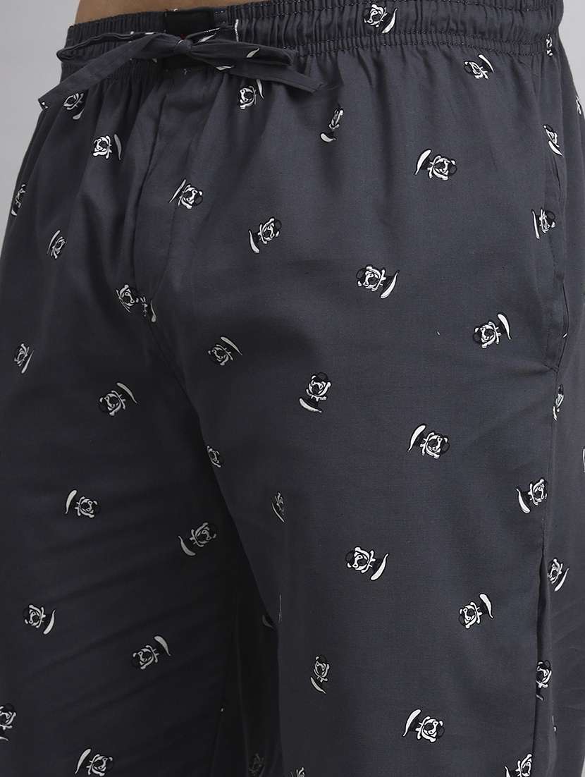 men printed mid rise loungewear pyjama - 22229825 -  Standard Image - 4