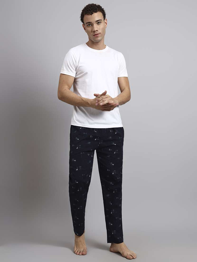 men printed mid rise loungewear pyjama - 22229829 -  Standard Image - 4