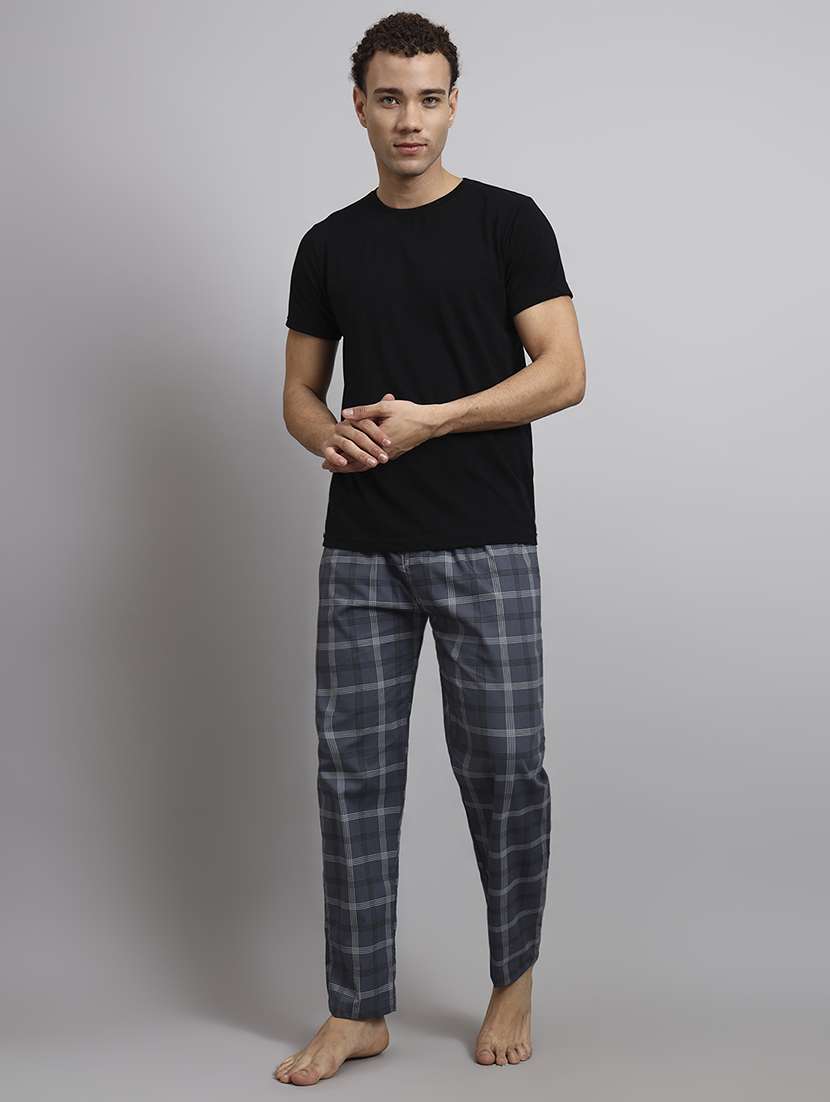 men checkered mid rise loungewear pyjama - 22229830 -  Standard Image - 4