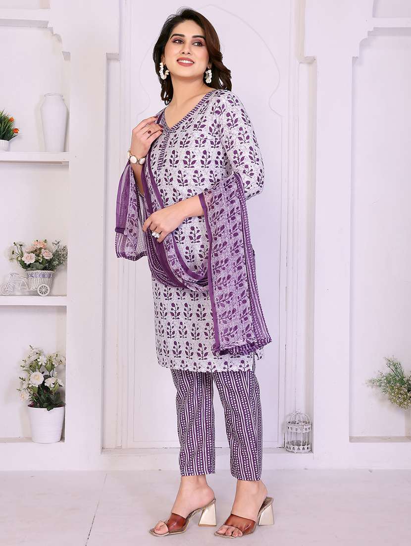 women printed unstitched suit set - 22229903 -  Standard Image - 1