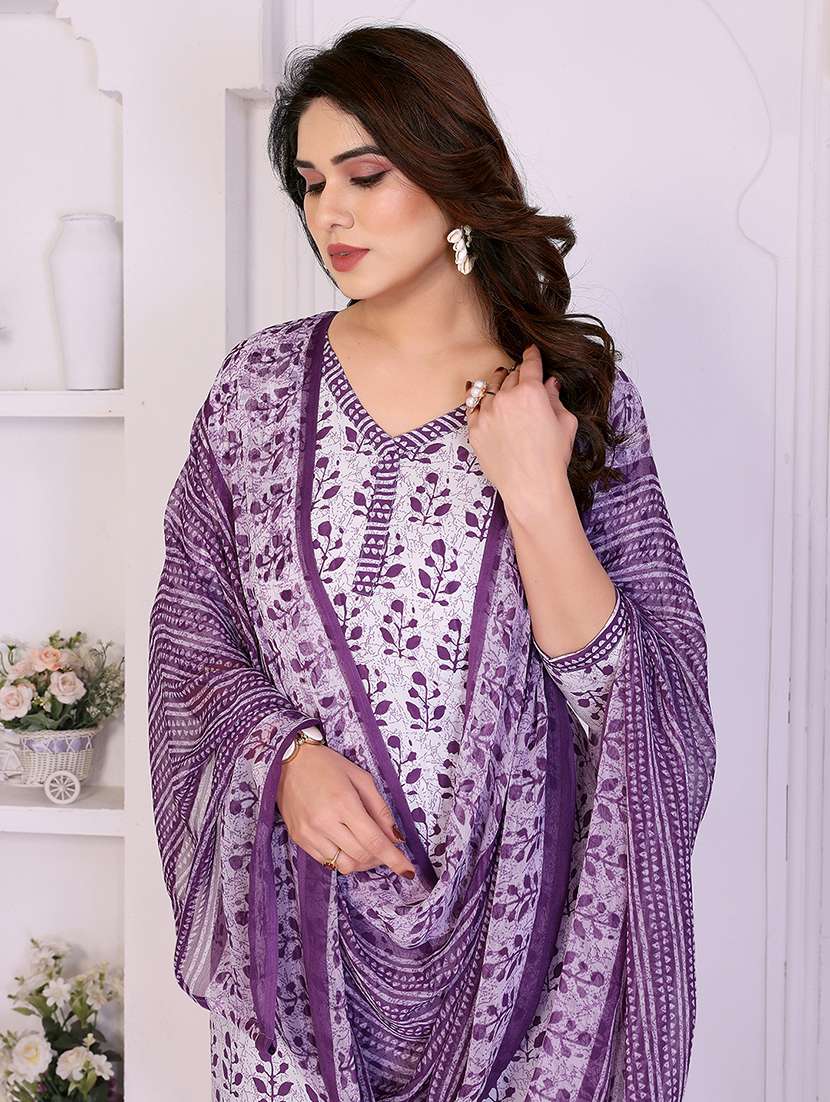 women printed unstitched suit set - 22229903 -  Standard Image - 4