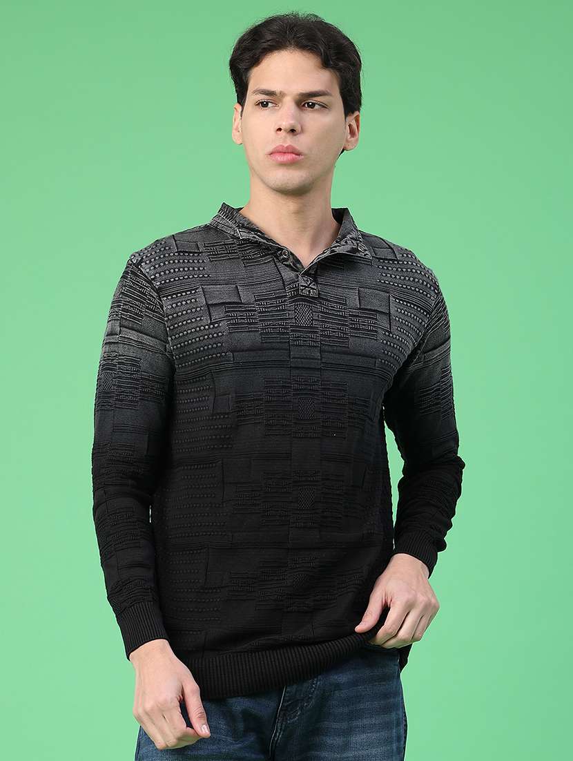 men tie & dye long sleeve regular fit pullover  - 22230005 -  Standard Image - 1