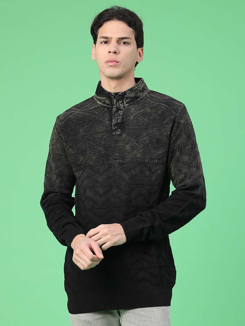 men tie & dye long sleeve regular fit pullover  - 22230014 -  Standard Image - 1