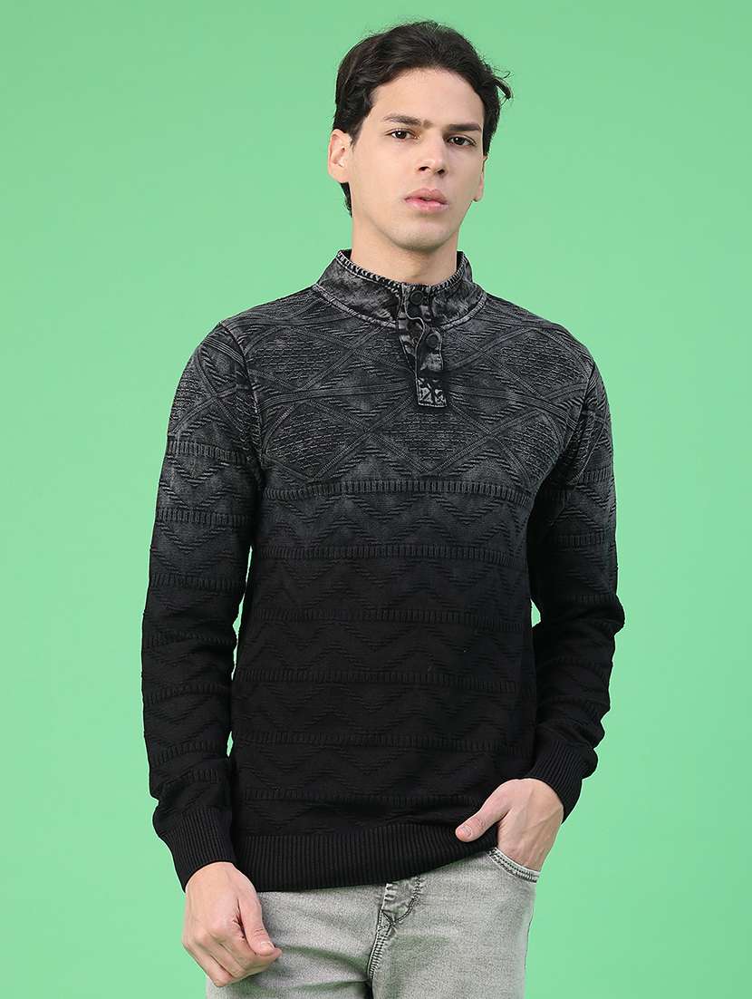 men tie & dye long sleeve regular fit pullover  - 22230016 -  Standard Image - 1