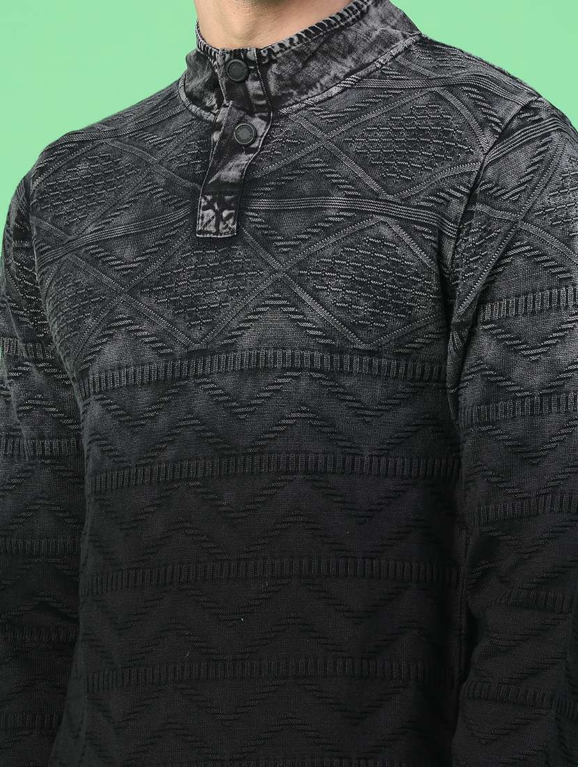 men tie & dye long sleeve regular fit pullover  - 22230016 -  Standard Image - 4