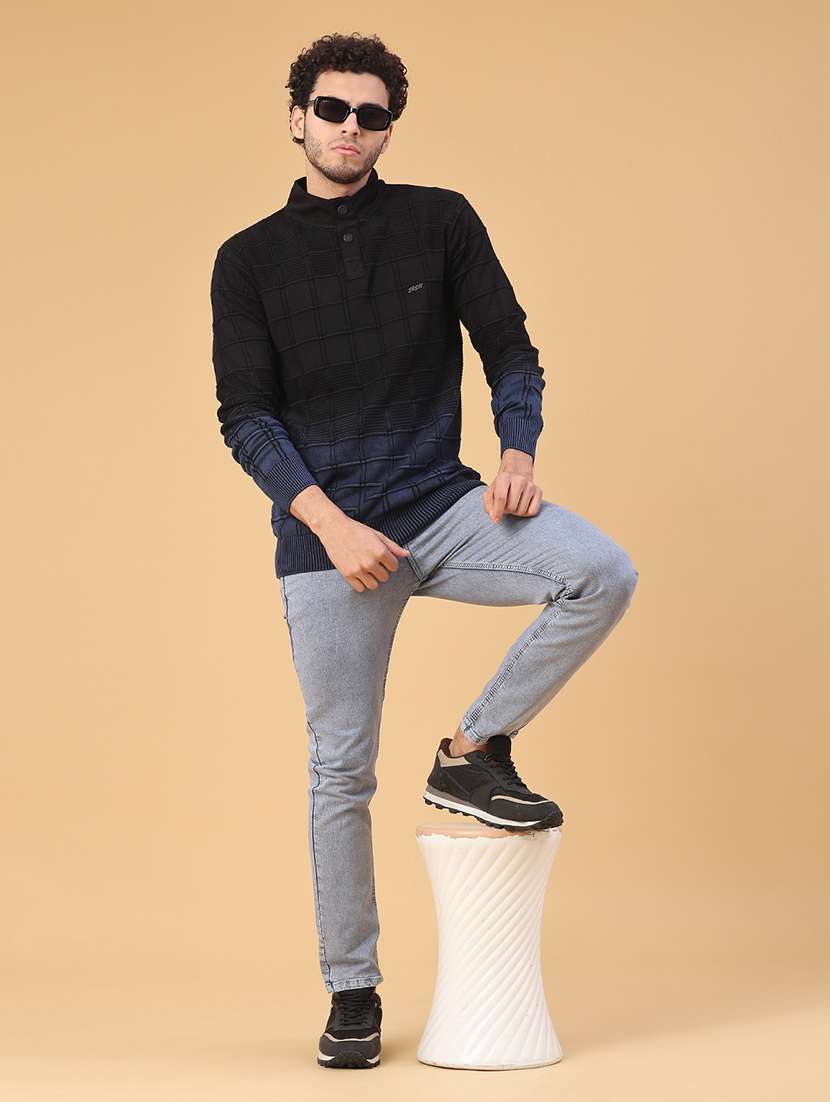 men tie & dye long sleeve regular fit pullover  - 22230017 -  Standard Image - 4