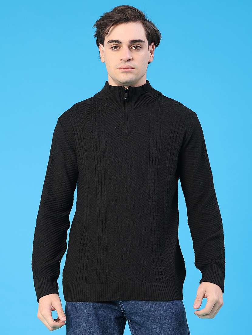 men self design long sleeve regular fit pullover  - 22230023 -  Standard Image - 1