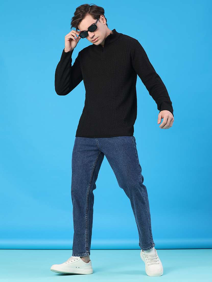 men self design long sleeve regular fit pullover  - 22230023 -  Standard Image - 4