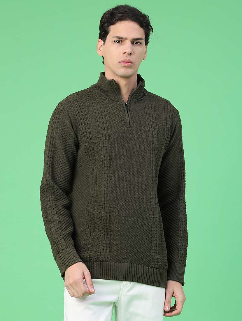 men self design long sleeve regular fit pullover  - 22230024 -  Standard Image - 1