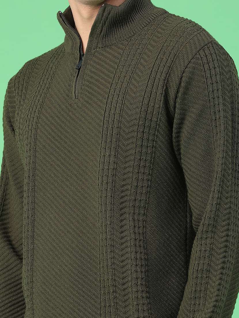 men self design long sleeve regular fit pullover  - 22230024 -  Standard Image - 4