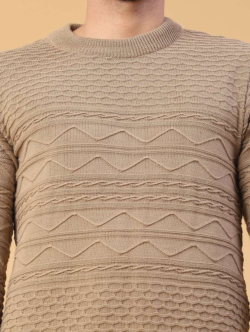men self design long sleeve regular fit pullover  - 22230035 -  Standard Image - 4
