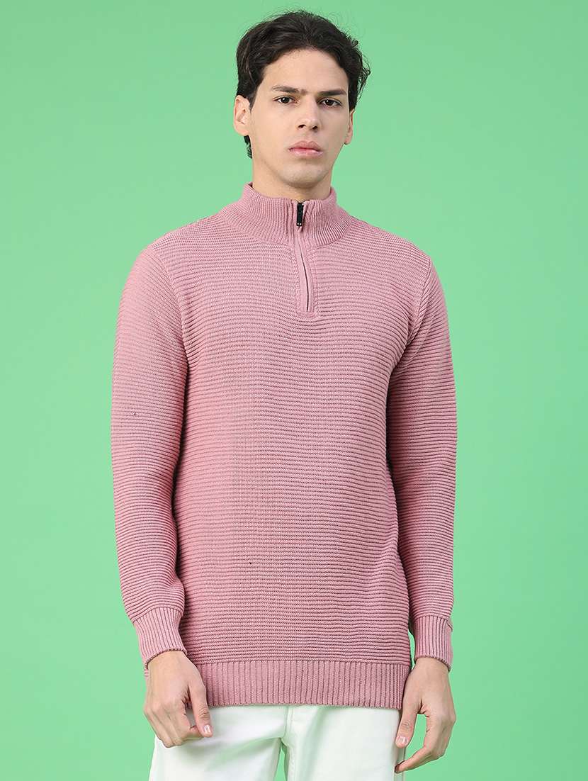 men self design long sleeve regular fit pullover  - 22230039 -  Standard Image - 1