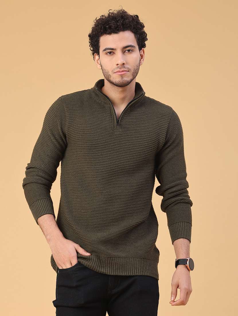 men self design long sleeve regular fit pullover  - 22230043 -  Standard Image - 1