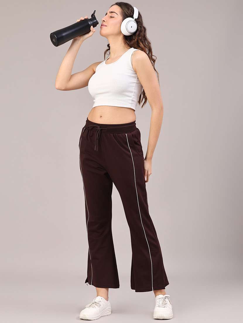 women solid mid rise regular fit track pant - 22230192 -  Standard Image - 4