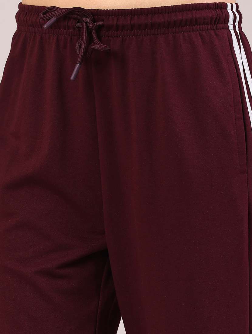 women solid mid rise track pant - 22230193 -  Standard Image - 1