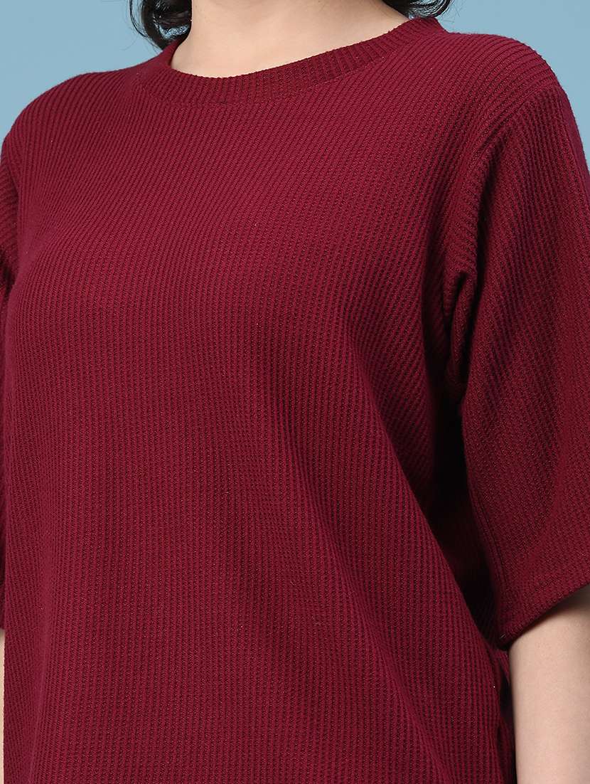 women solid short sleeve oversized t-shirt - 22230282 -  Standard Image - 4