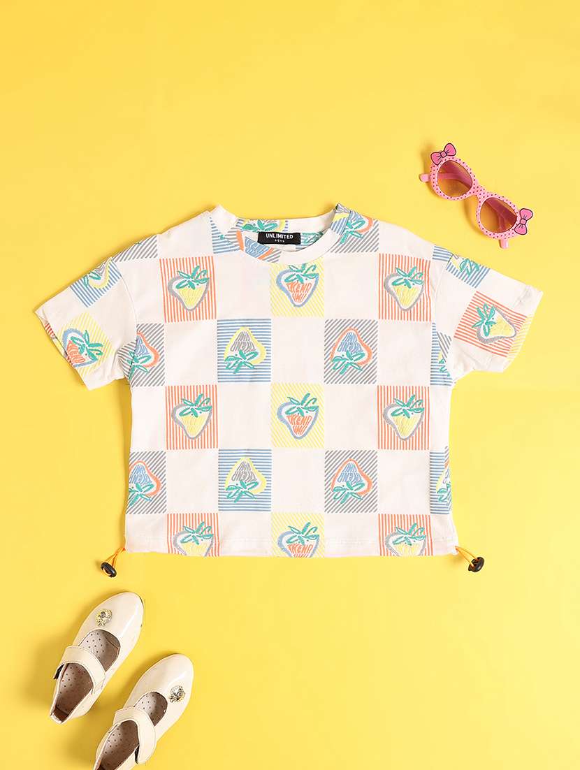 girls printed short sleeve t-shirt & shorts set - 22230435 -  Standard Image - 1
