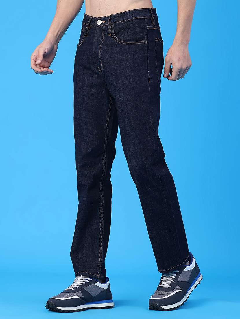 men plain mid rise full length jeans - 22230478 -  Standard Image - 1