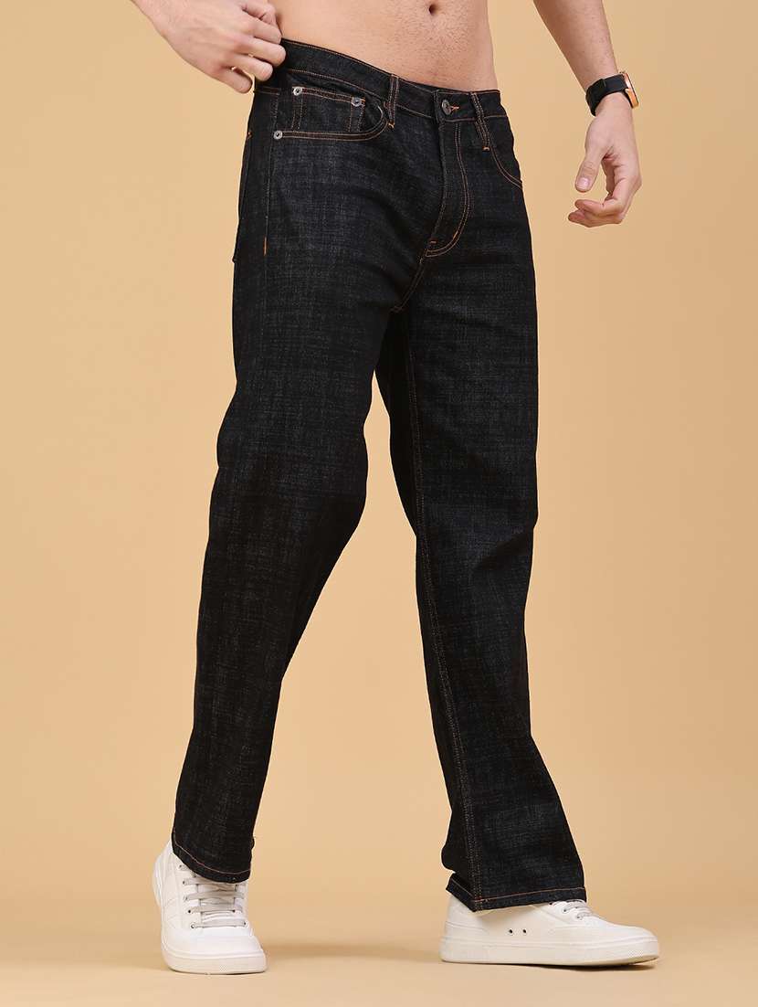 men plain mid rise full length jeans - 22230486 -  Standard Image - 1