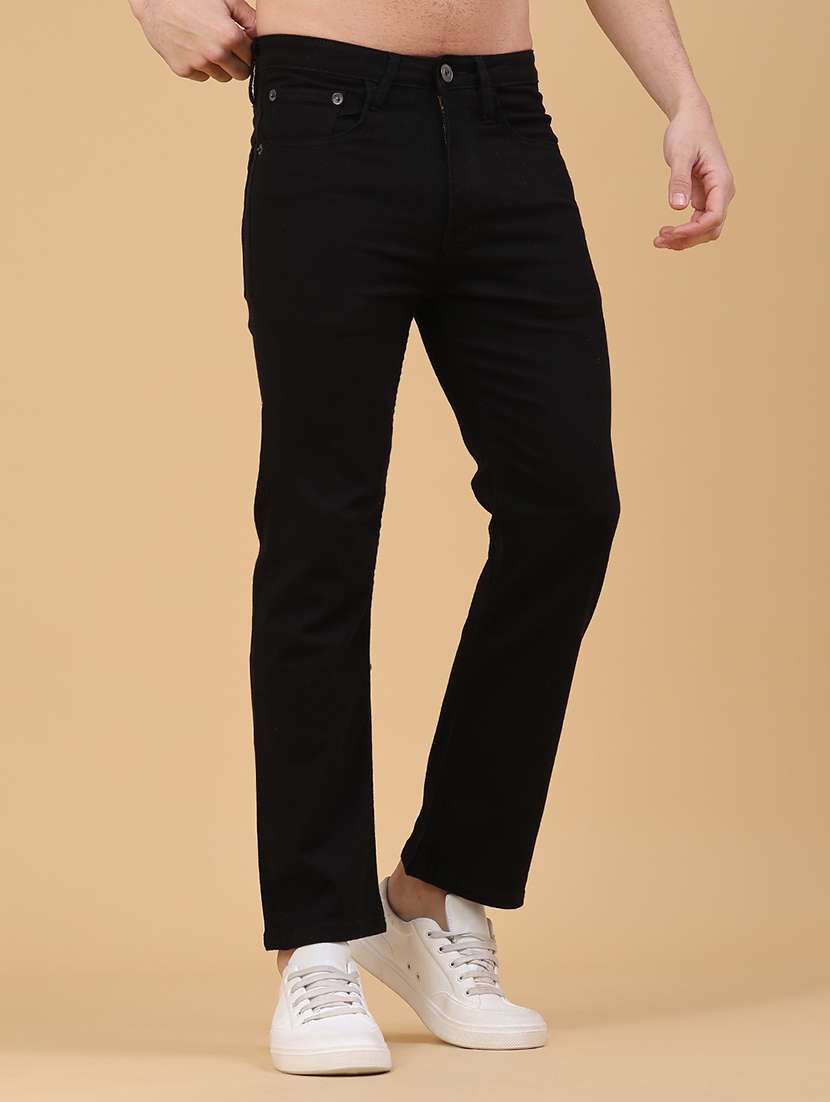 men plain mid rise full length jeans - 22230489 -  Standard Image - 1