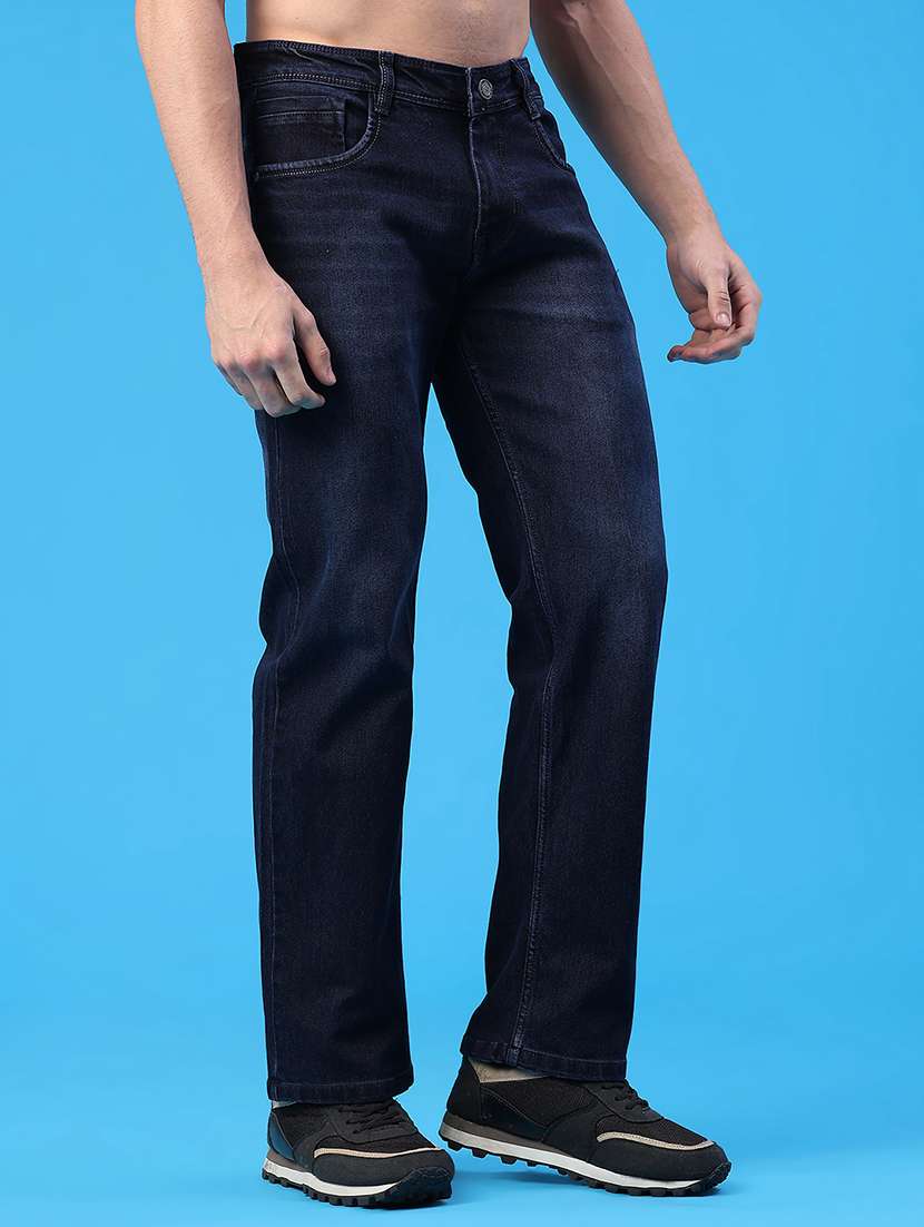 men washed mid rise full length straight fit jeans - 22230494 -  Standard Image - 1