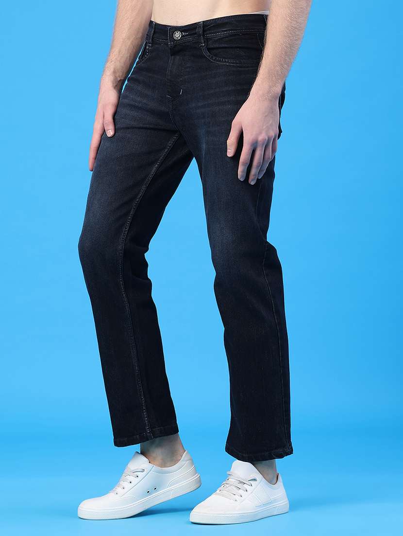 men washed mid rise straight fit jeans - 22230495 -  Standard Image - 1