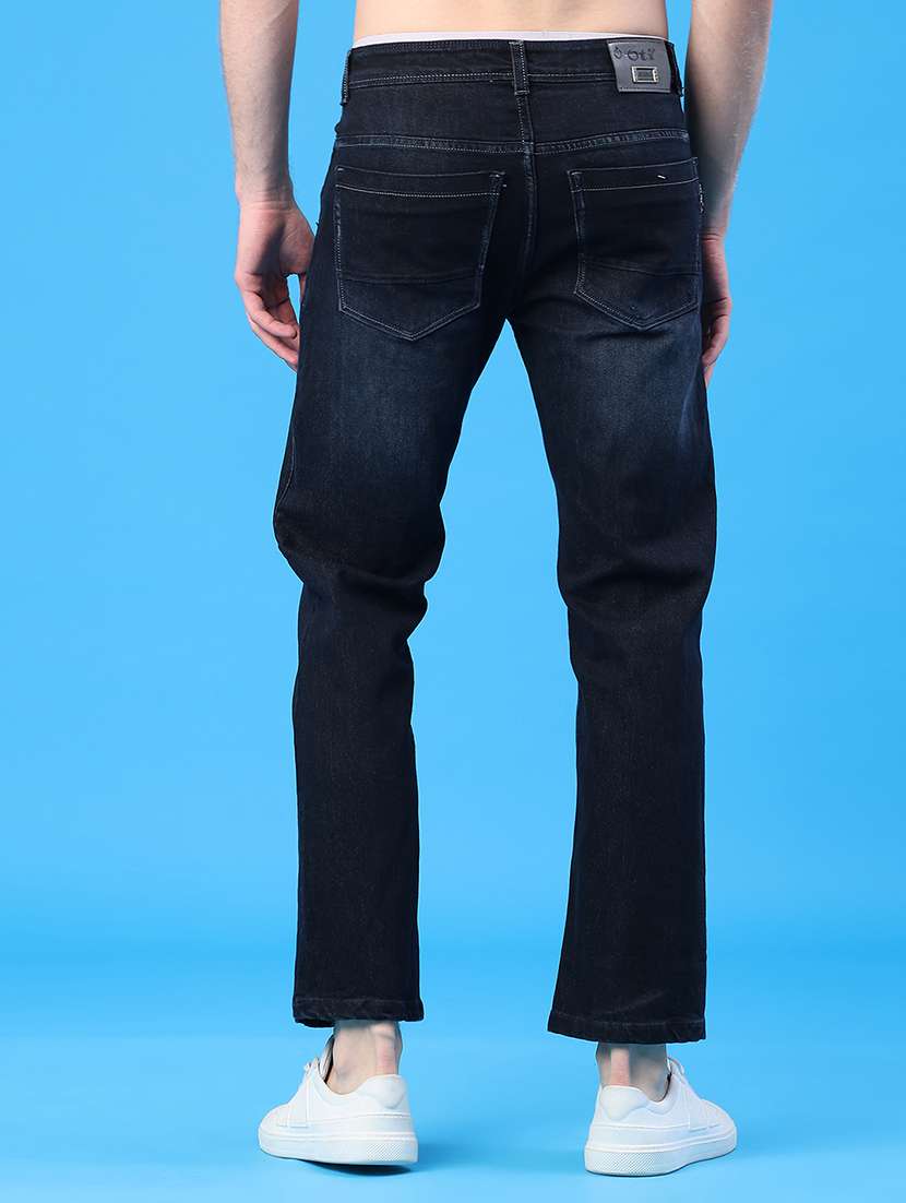 men washed mid rise straight fit jeans - 22230495 -  Standard Image - 4
