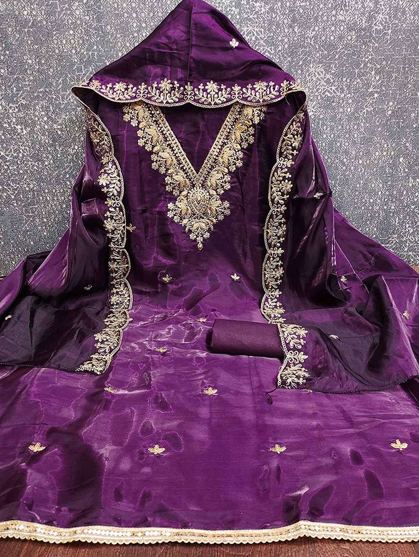 women solid with work unstitched suit set - 22230597 -  Standard Image - 1