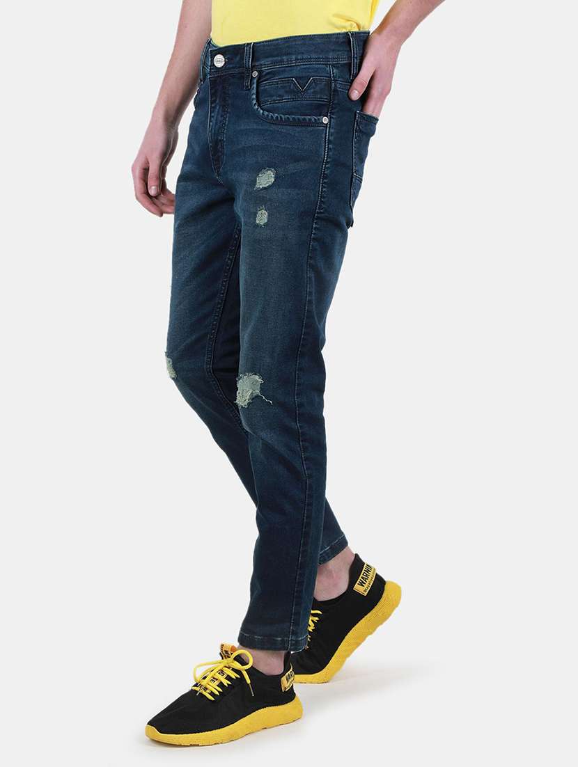 men distress mid rise slim fit jeans - 22230643 -  Standard Image - 1