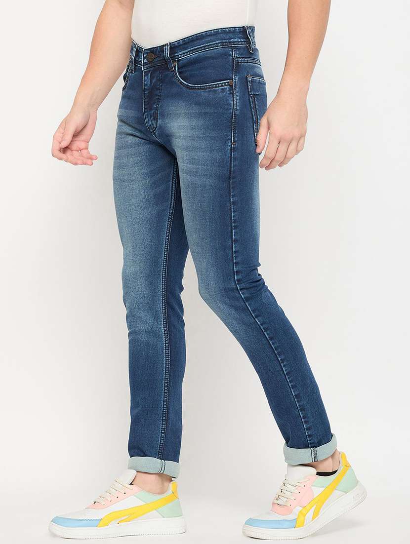 men washed mid rise slim fit jeans - 22230644 -  Standard Image - 1