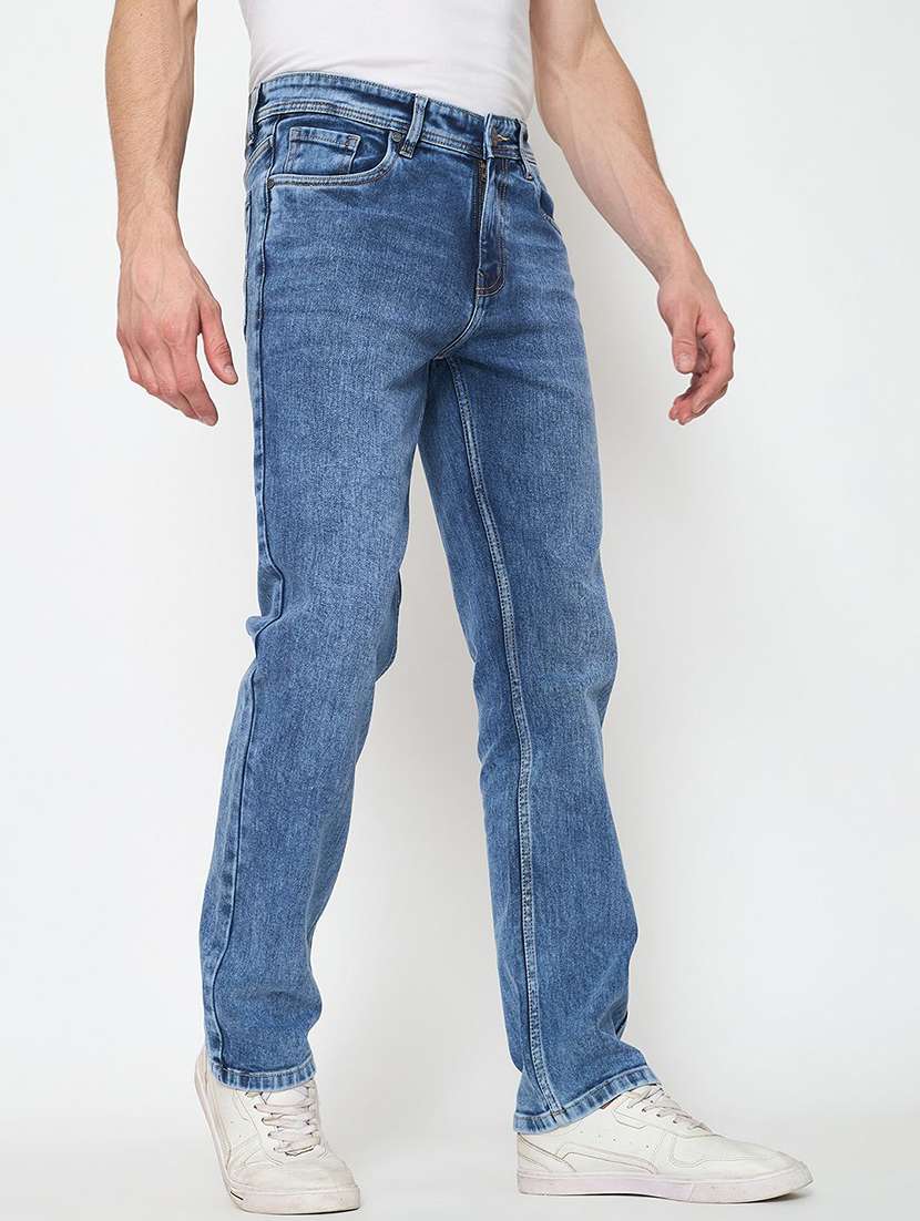 men washed mid rise straight fit jeans - 22230646 -  Standard Image - 1