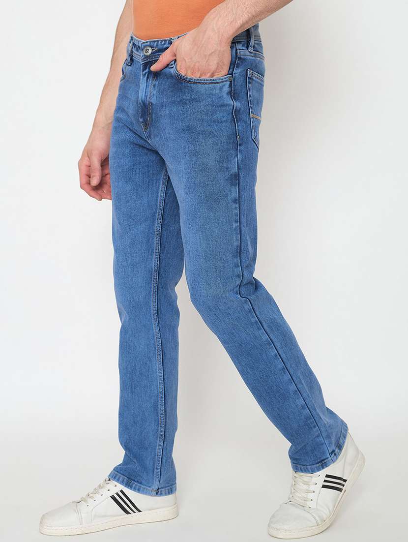 men washed mid rise straight fit jeans - 22230647 -  Standard Image - 1