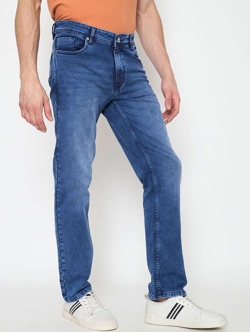 men washed mid rise straight fit jeans - 22230650 -  Standard Image - 1